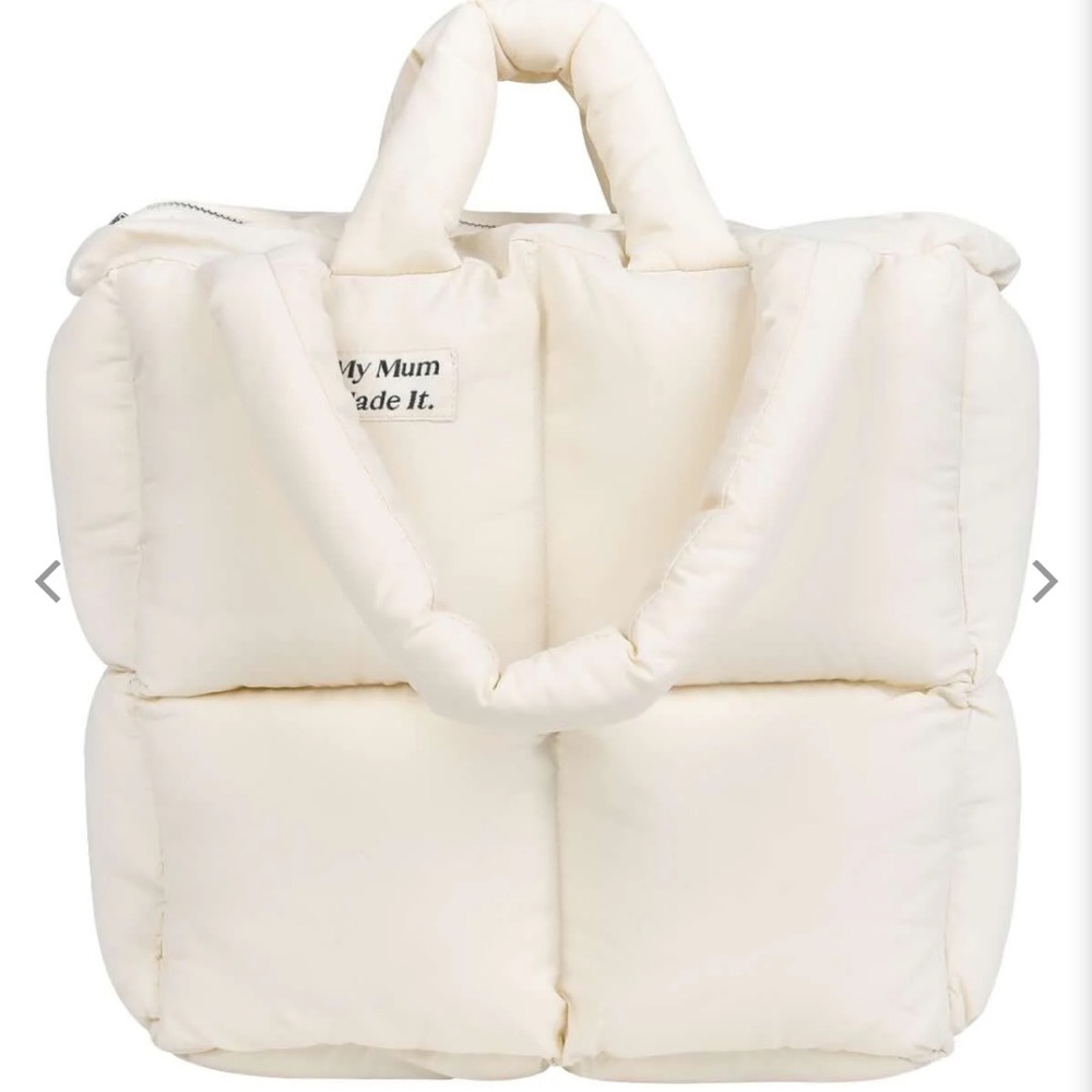Puffer tote bag in cream by My Mum Made it. Excellent condition